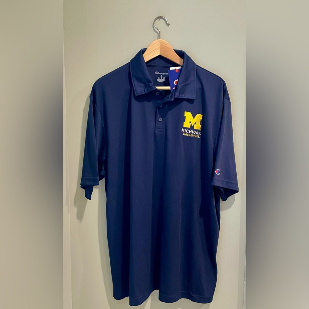 Michigan Wolverines Champion Men's Polo-  Size X Large- New‎ with Tags